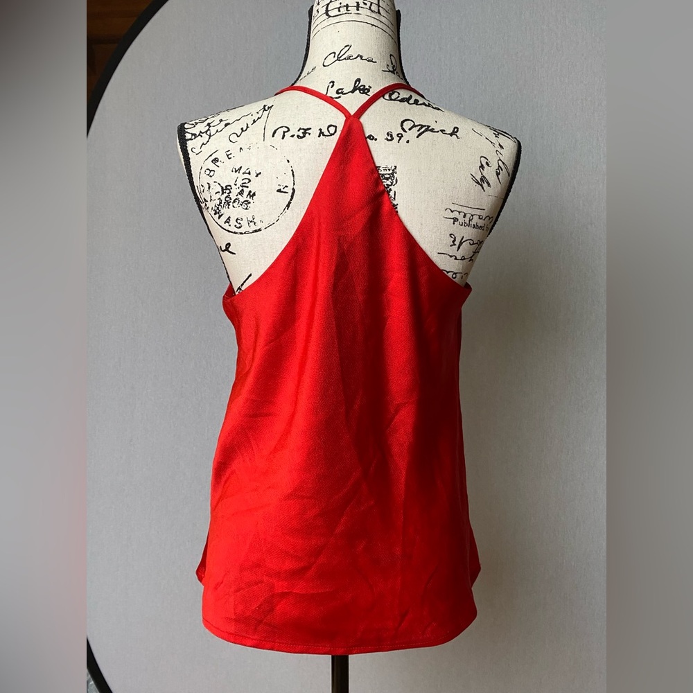 Vicolo Red Cami Top Made in Italy Silky Spaghetti Strap Tank - Picture 6 of 16